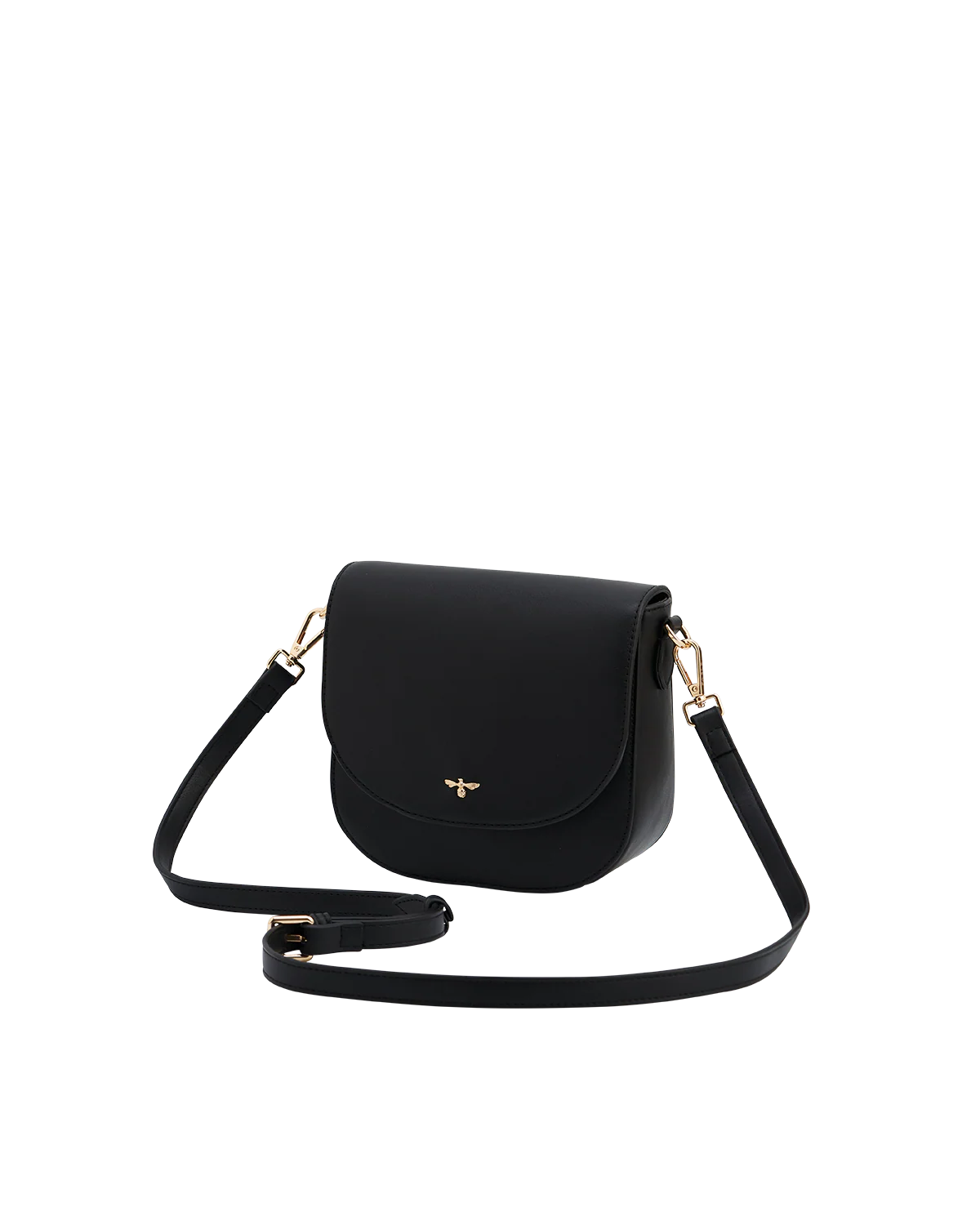 Beth Saddle Crossbody Bag in Black - Image 3