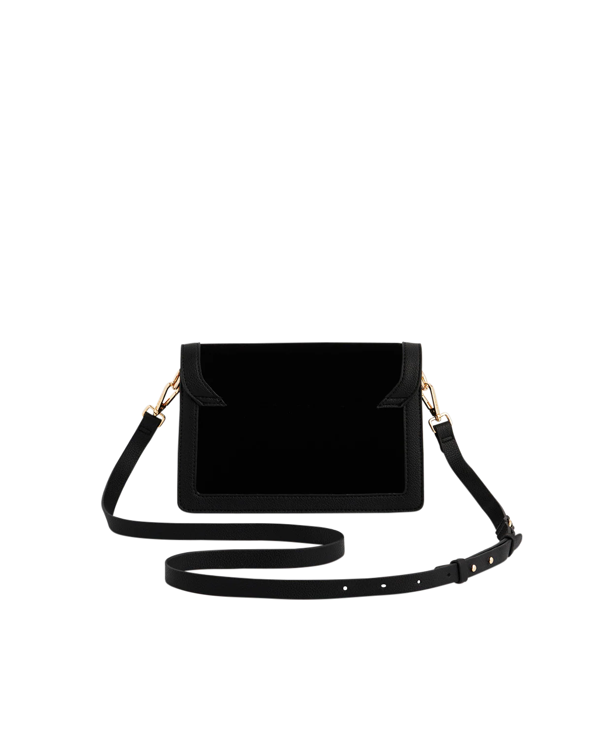 Black Botanical Velvet Embroidered Foldover Bag - Image 5