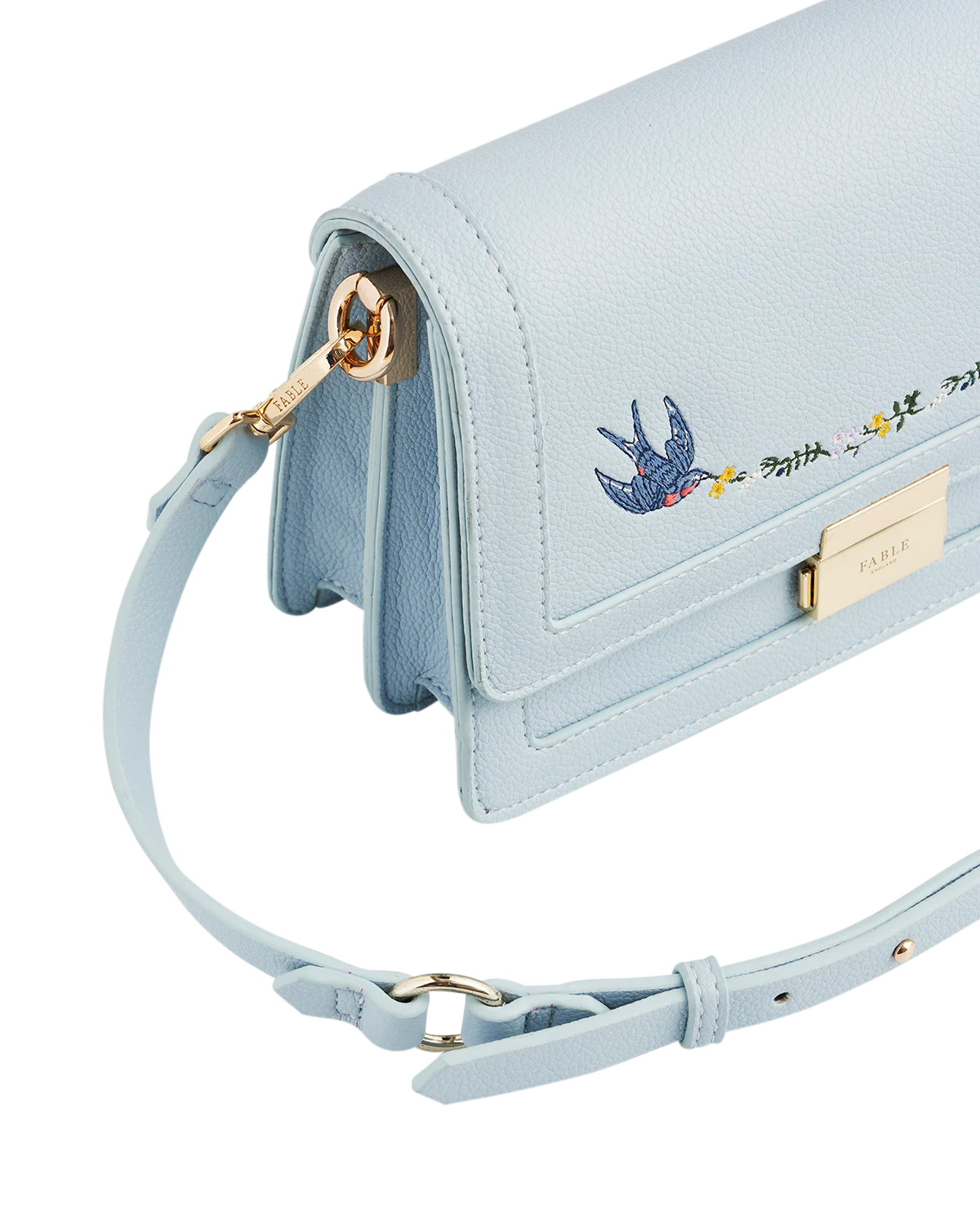 Blue Bird Embroidered Foldover Bag - Image 8