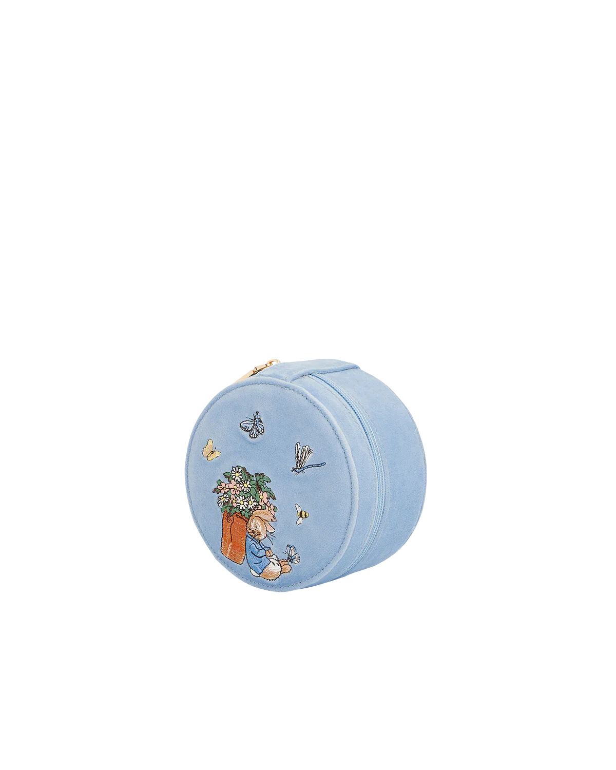 Fable England x Peter Rabbit Blue Velvet Embroidered Circle Jewellery Box - Image 5