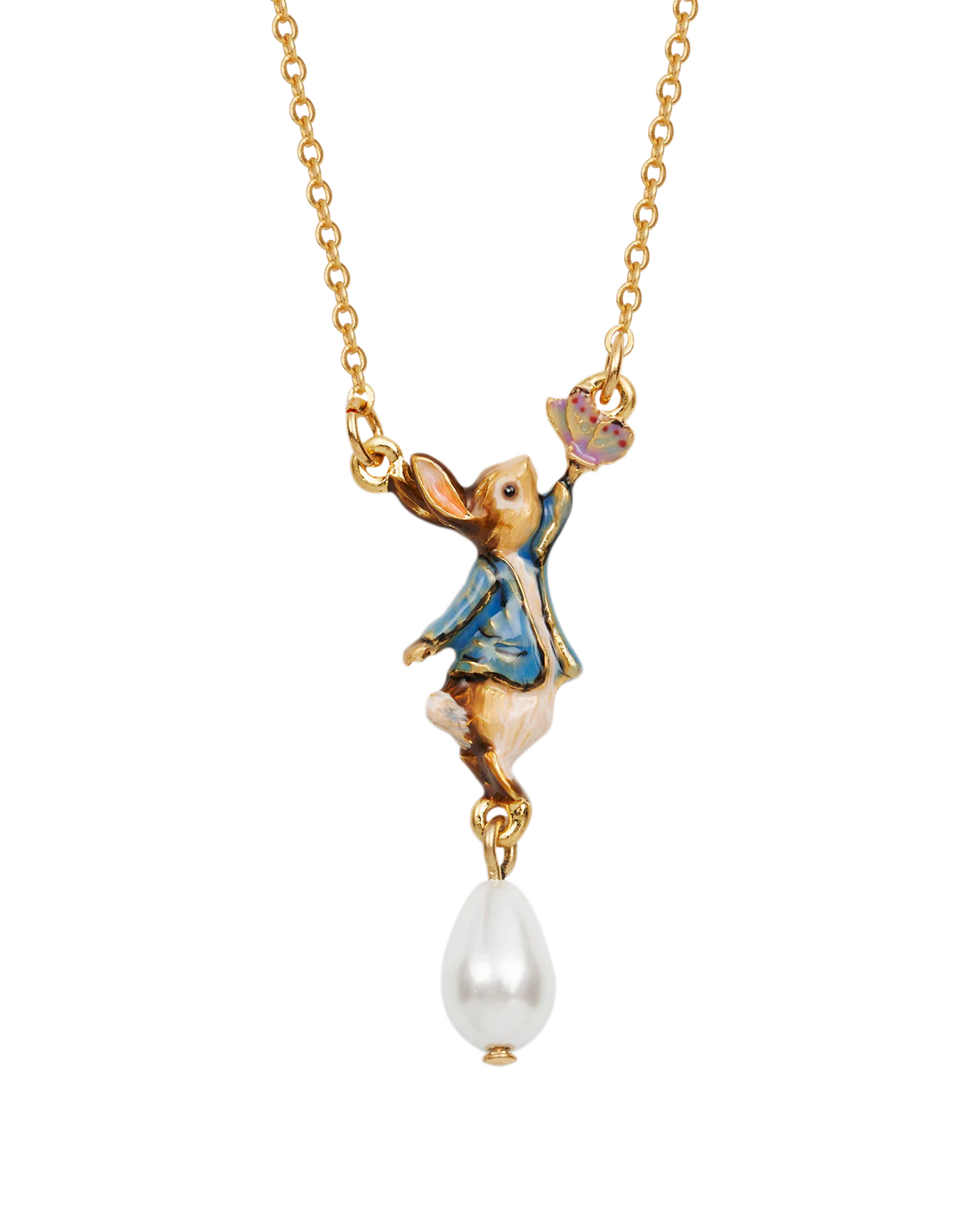 Fable England x Peter Rabbit Butterfly Pearl Drop Necklace