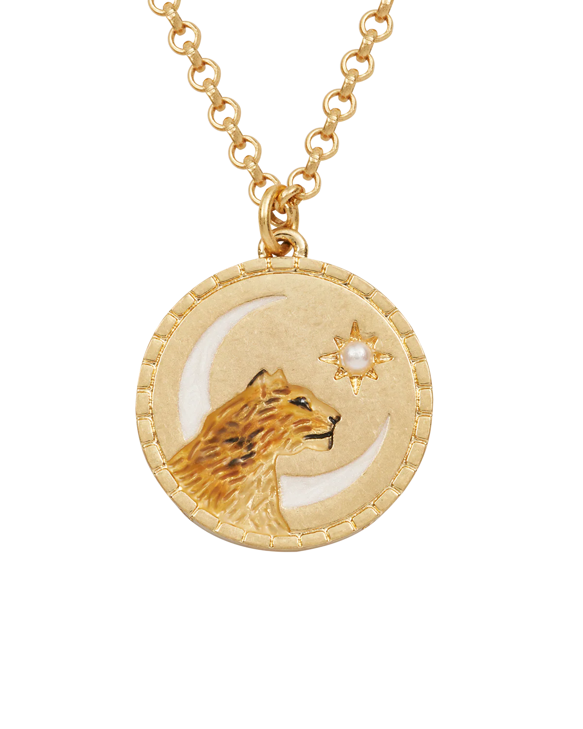 Gold Lioness Spirit Guide Pendant Necklace