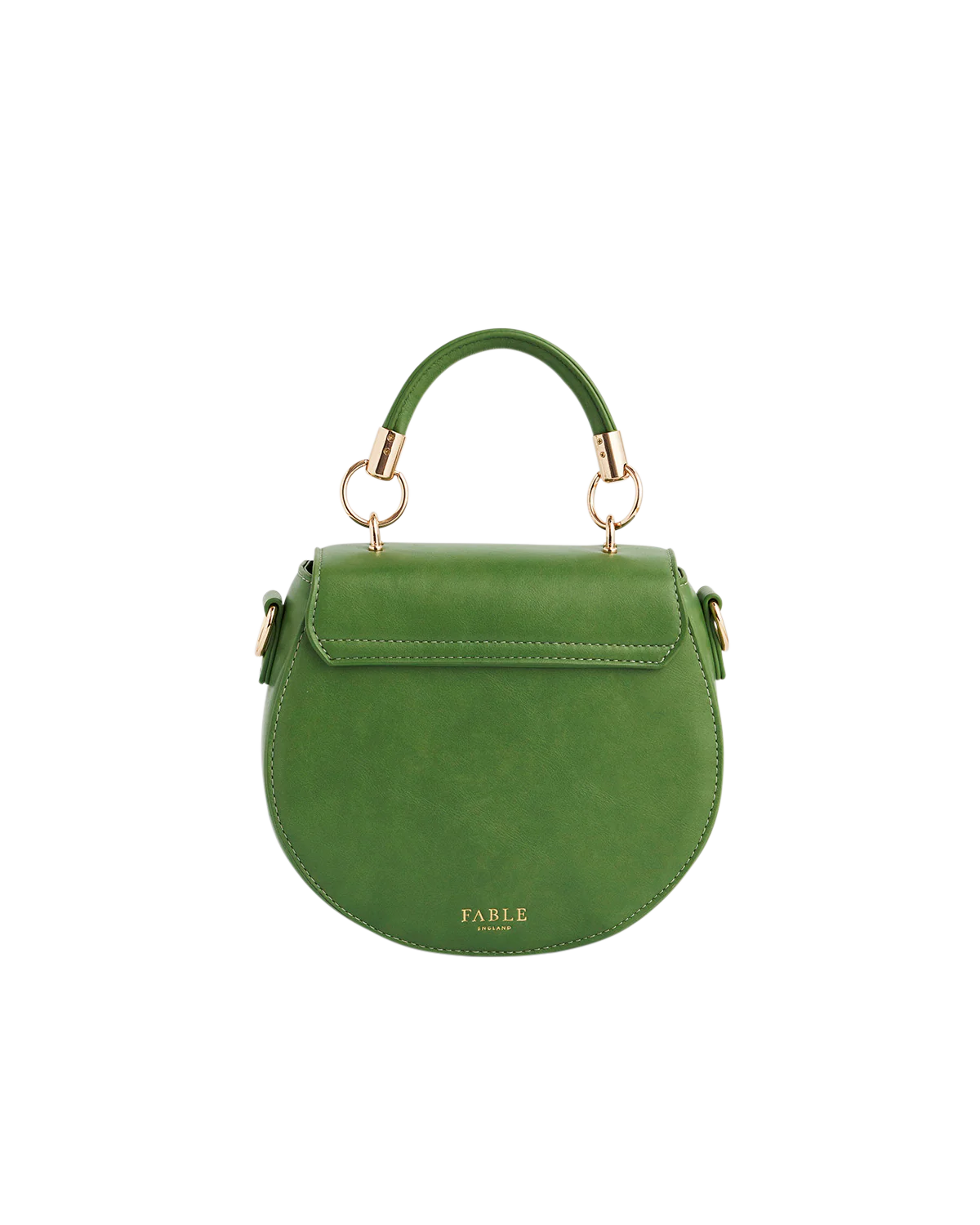 Green Fawn & Snail Embroidered Top Handle Saddle Bag - Image 6