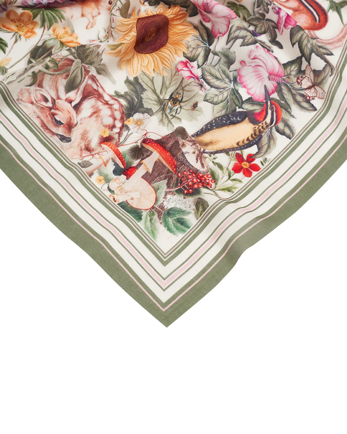 Ivory Botanical Large Rectangle Scarf - Image 3