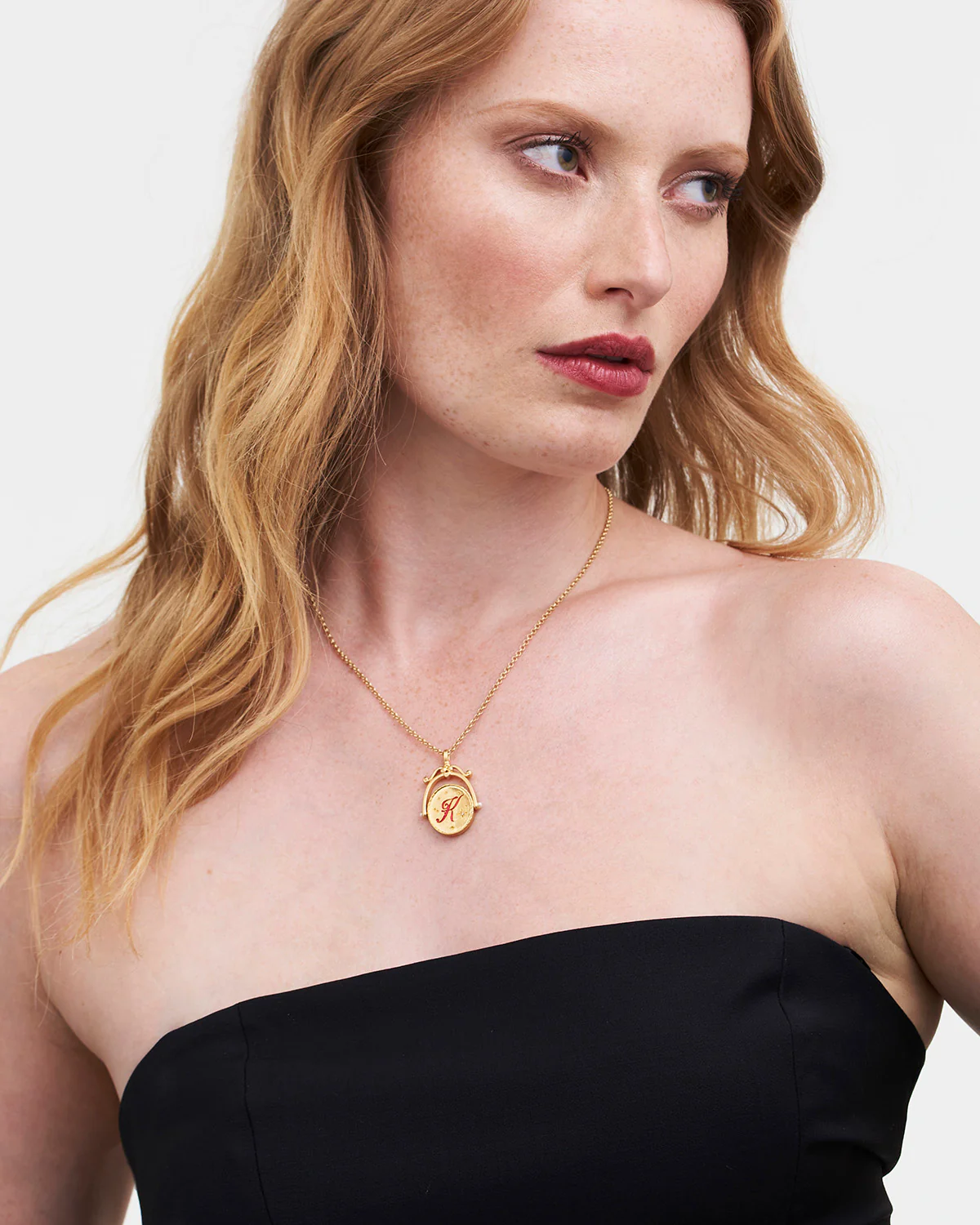 K Initial Kalmia Gold Spinner Necklace - Image 2