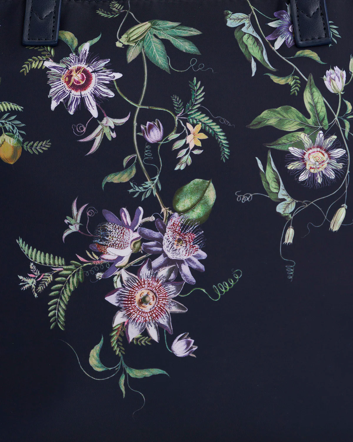 Navy Passion Flower Grab Tote - Image 3