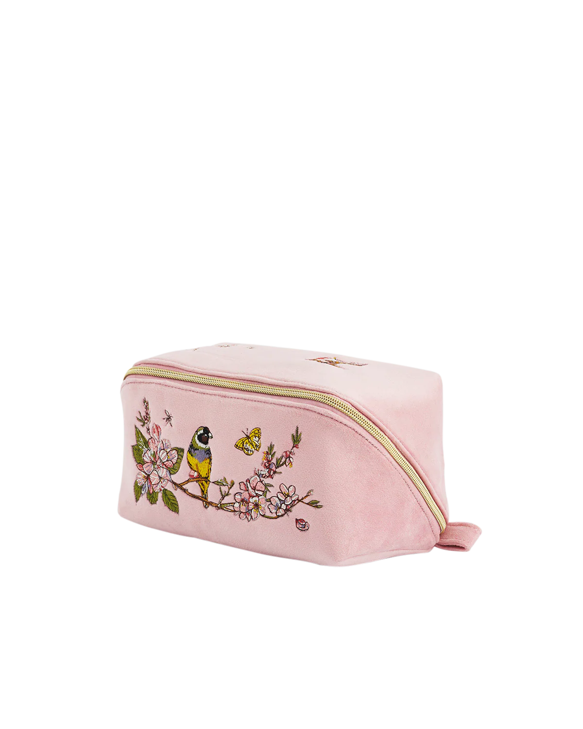 Pink Love Velvet Embroidered Cosmetic Pouch - Image 4