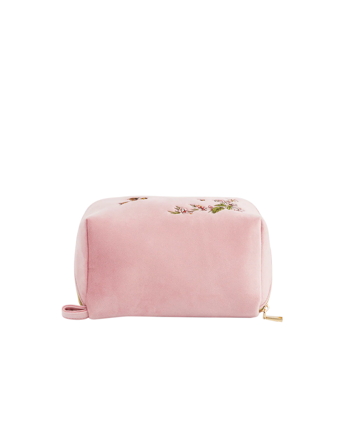 Pink Love Velvet Embroidered Cosmetic Pouch - Image 7