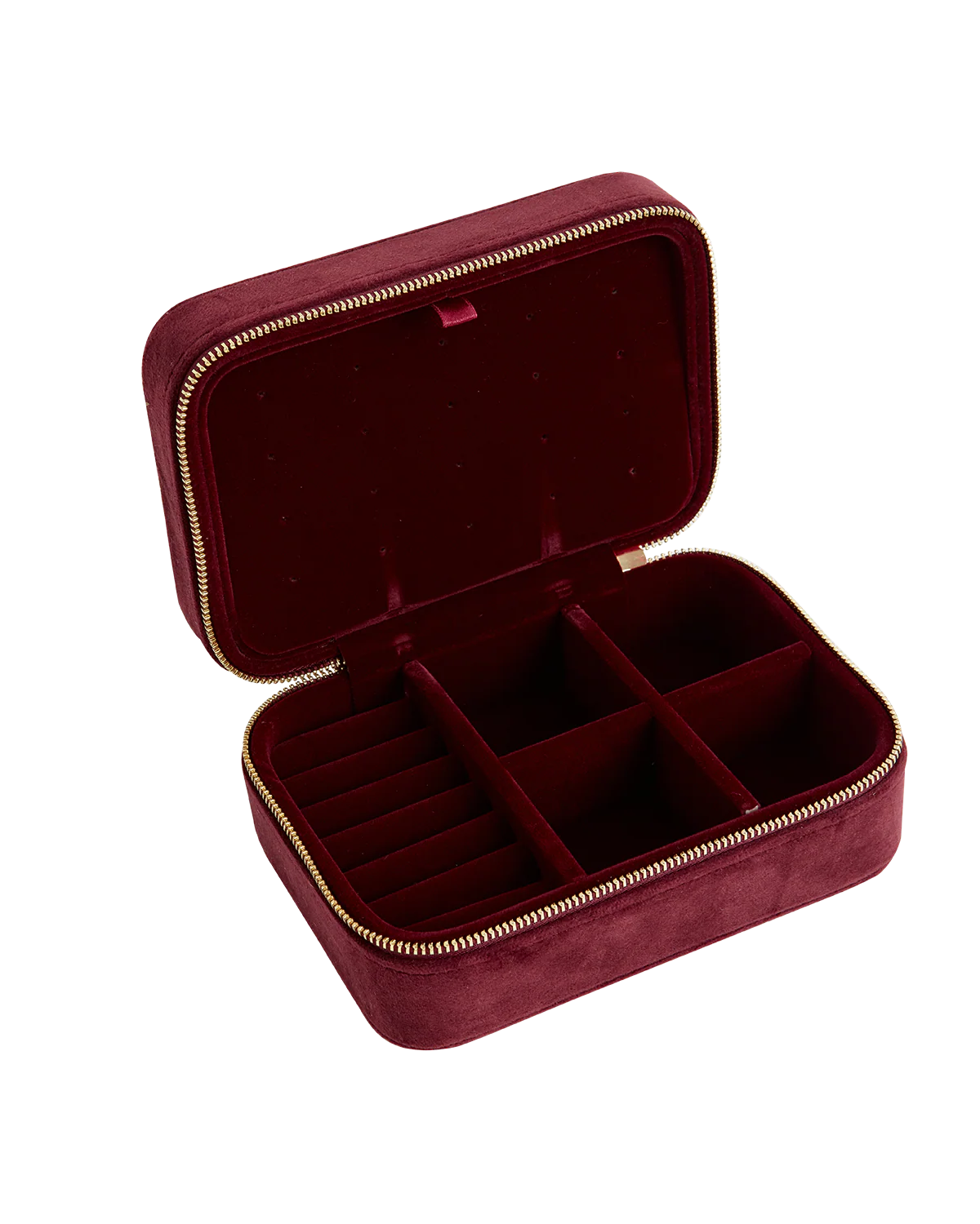 Robin Love Embroidered Large Jewellery Box Redcurrant Velvet - Image 4