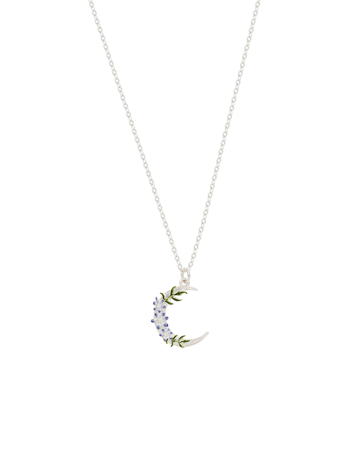 Silver Nightshade Moon Pendant Necklace - Image 4
