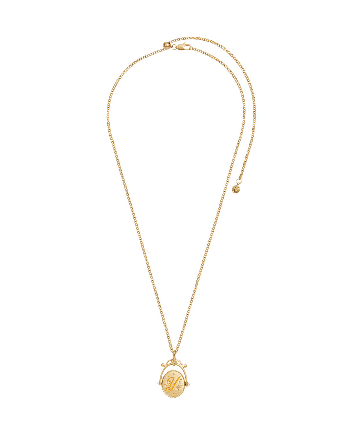 Y Initial Yarrow Gold Spinner Necklace - Image 5