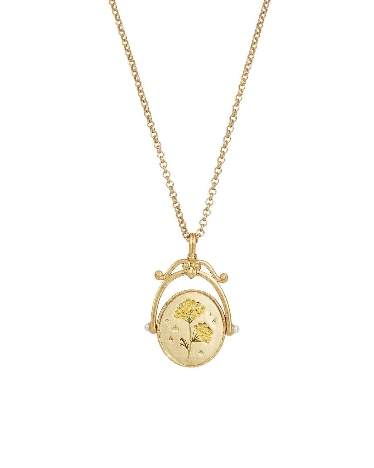 Y Initial Yarrow Gold Spinner Necklace - Image 6